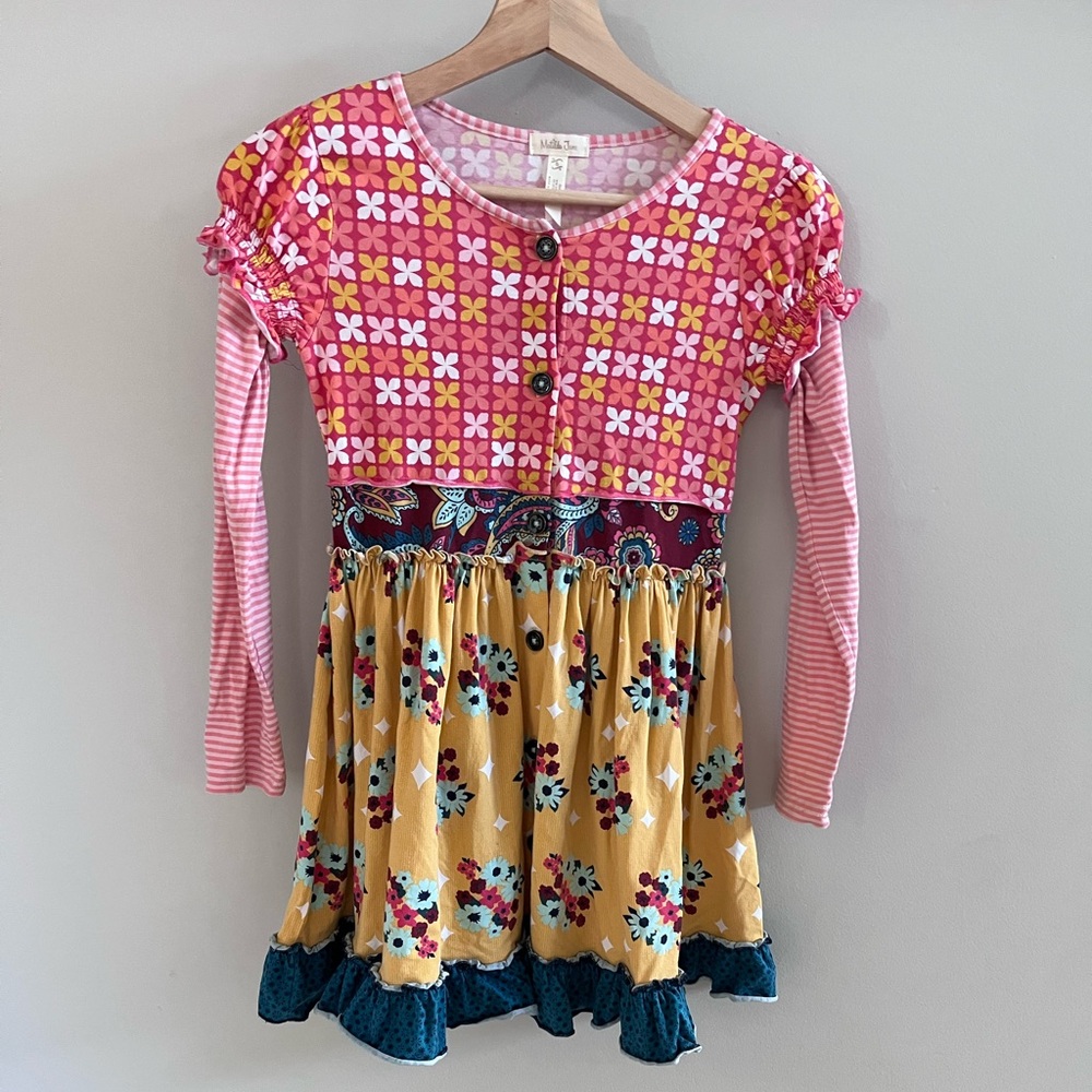Matilda Jane Pink and Yellow Kids Casual Dress‎ – Size 8